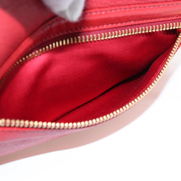Miu Miu Shoulder Bag Leather Red Gold Auth bs36964V