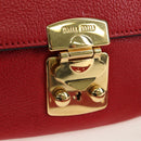Miu Miu Shoulder Bag Leather Red Gold Auth bs36964V-23