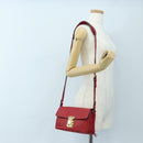 Miu Miu Shoulder Bag Leather Red Gold Auth bs36964V-34