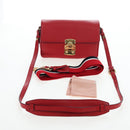 Miu Miu Shoulder Bag Leather Red Gold Auth bs36964V-12