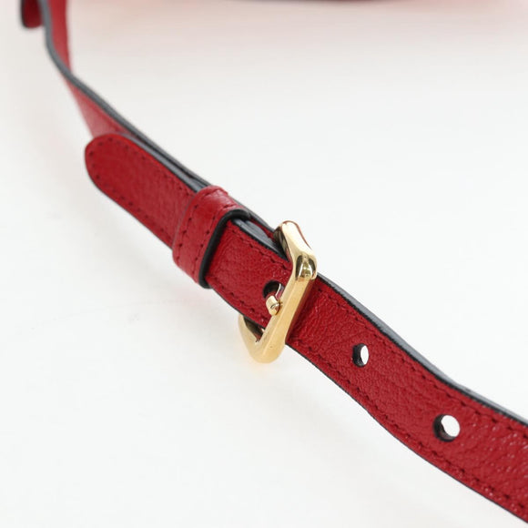Miu Miu Shoulder Bag Leather Red Gold Auth bs36964V