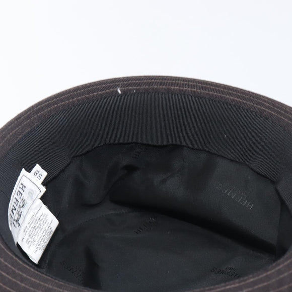 HERMES Bucket Hat Wool Black Auth bs36965