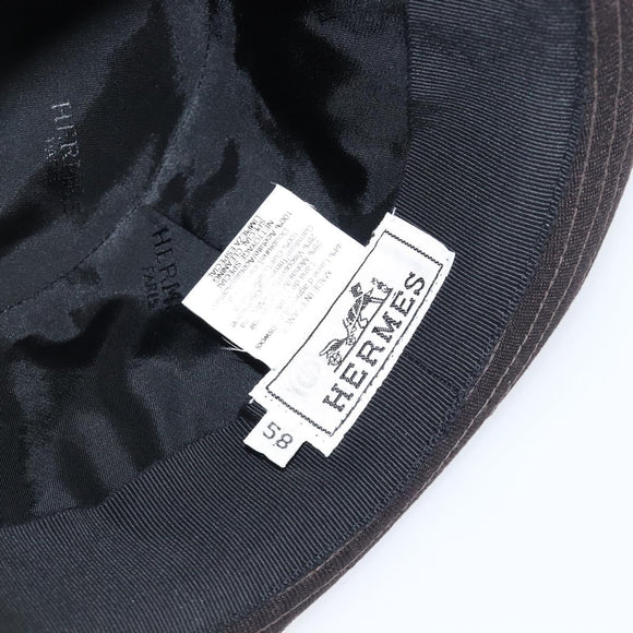 HERMES Bucket Hat Wool Black Auth bs36965