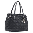 Christian Dior Canage Hand Bag Coated Canvas Black Silver Auth bs36970-1