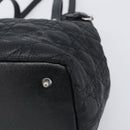 Christian Dior Canage Hand Bag Coated Canvas Black Silver Auth bs36970-11