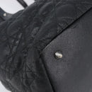 Christian Dior Canage Hand Bag Coated Canvas Black Silver Auth bs36970-12