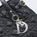 Christian Dior Canage Hand Bag Coated Canvas Black Silver Auth bs36970-15