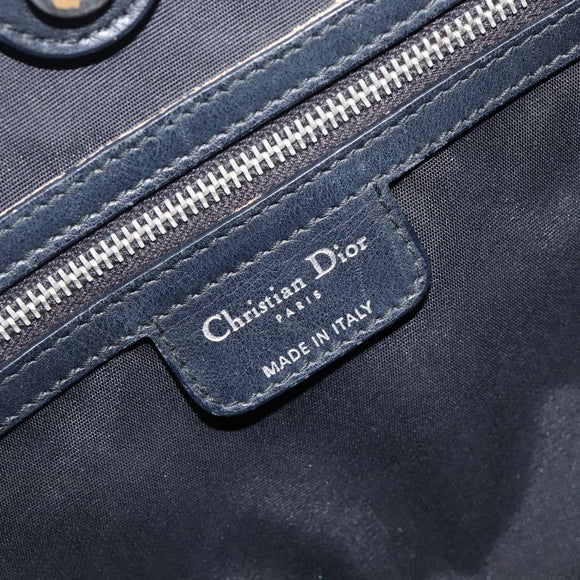 Christian Dior Canage Hand Bag Coated Canvas Black Silver Auth bs36970