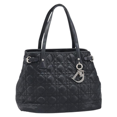 Christian Dior Canage Hand Bag Coated Canvas Black Silver Auth bs36970 - 0