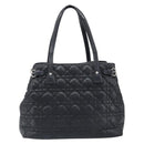 Christian Dior Canage Hand Bag Coated Canvas Black Silver Auth bs36970-3