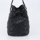 Christian Dior Canage Hand Bag Coated Canvas Black Silver Auth bs36970-4