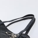 Christian Dior Canage Hand Bag Coated Canvas Black Silver Auth bs36970-8