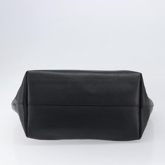 FENDI Tote Bag Leather Black Silver Auth bs36971