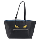 FENDI Tote Bag Leather Black Silver Auth bs36971-13
