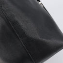 FENDI Tote Bag Leather Black Silver Auth bs36971-5