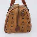 MCM Vicetos Logogram Hand Bag PVC Leather Brown Gold Auth bs36972-4