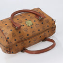 MCM Vicetos Logogram Hand Bag PVC Leather Brown Gold Auth bs36972-6