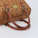 MCM Vicetos Logogram Hand Bag PVC Leather Brown Gold Auth bs36972-7