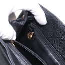 CHANEL Backpack Caviar Skin Black Gold CC Auth bs36973-25