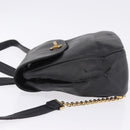 CHANEL Backpack Caviar Skin Black Gold CC Auth bs36973-5
