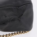 CHANEL Backpack Caviar Skin Black Gold CC Auth bs36973-6