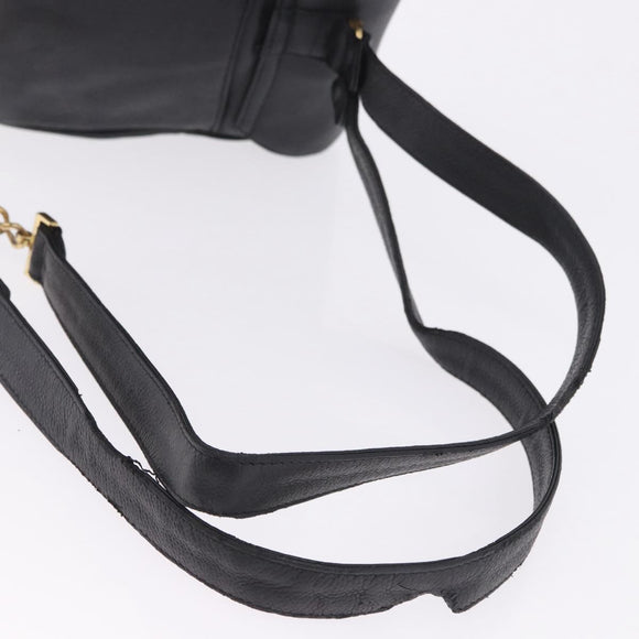 CHANEL Backpack Caviar Skin Black Gold CC Auth bs36973