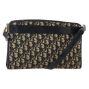 Christian Dior Trotter Canvas Shoulder Bag Navy Gold Auth bs36975-1