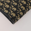 Christian Dior Trotter Canvas Shoulder Bag Navy Gold Auth bs36975-11
