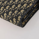 Christian Dior Trotter Canvas Shoulder Bag Navy Gold Auth bs36975-12
