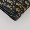 Christian Dior Trotter Canvas Shoulder Bag Navy Gold Auth bs36975-13