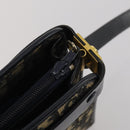Christian Dior Trotter Canvas Shoulder Bag Navy Gold Auth bs36975-14