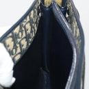 Christian Dior Trotter Canvas Shoulder Bag Navy Gold Auth bs36975-18