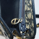 Christian Dior Trotter Canvas Shoulder Bag Navy Gold Auth bs36975-19