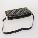 Christian Dior Trotter Canvas Shoulder Bag Navy Gold Auth bs36975-6
