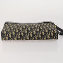 Christian Dior Trotter Canvas Shoulder Bag Navy Gold Auth bs36975-9