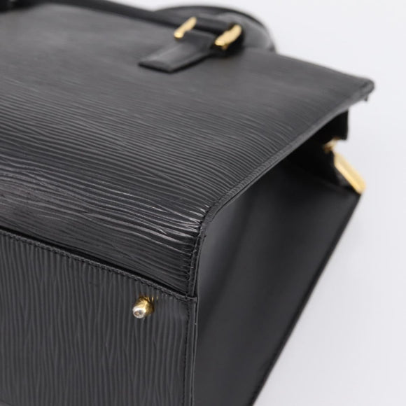 VALENTINO Hand Bag Leather Black Gold Auth bs36997