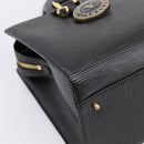 VALENTINO Hand Bag Leather Black Gold Auth bs36997-14