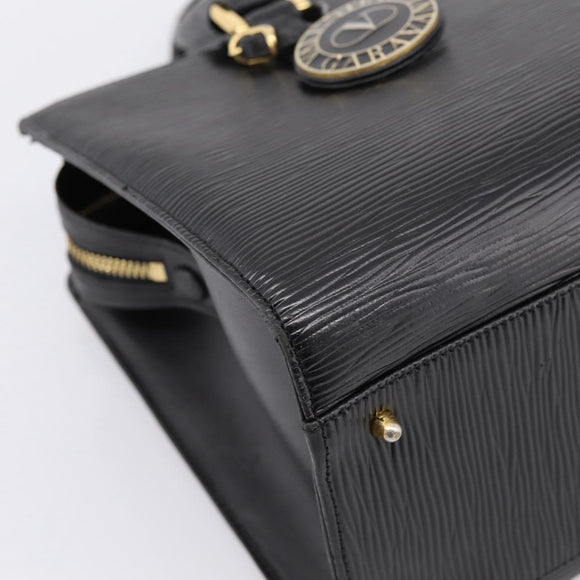 VALENTINO Hand Bag Leather Black Gold Auth bs36997