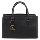 VALENTINO Hand Bag Leather Black Gold Auth bs36997-13