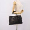 VALENTINO Hand Bag Leather Black Gold Auth bs36997-23