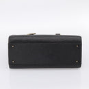 VALENTINO Hand Bag Leather Black Gold Auth bs36997-5