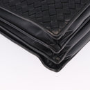 BOTTEGA VENETA INTRECCIATO Business Bag Leather Black Silver Auth bs36998-9