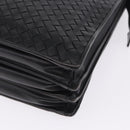 BOTTEGA VENETA INTRECCIATO Business Bag Leather Black Silver Auth bs36998-14