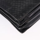 BOTTEGA VENETA INTRECCIATO Business Bag Leather Black Silver Auth bs36998-15