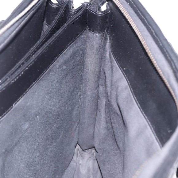 BOTTEGA VENETA INTRECCIATO Business Bag Leather Black Silver Auth bs36998