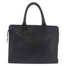 BOTTEGA VENETA INTRECCIATO Business Bag Leather Black Silver Auth bs36998-13