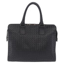 BOTTEGA VENETA INTRECCIATO Business Bag Leather Black Silver Auth bs36998-2