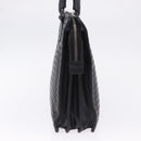 BOTTEGA VENETA INTRECCIATO Business Bag Leather Black Silver Auth bs36998-3