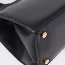 Salvatore Ferragamo Vala Hand Bag Leather Black Gold Auth bs37001-15