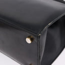 Salvatore Ferragamo Vala Hand Bag Leather Black Gold Auth bs37001-16